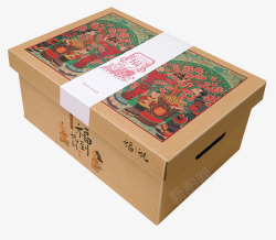 水果包装箱土特产水果牛皮纸包装箱高清图片