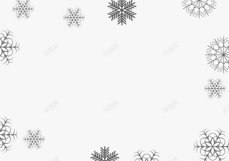 黑色雪花框架png免抠素材_88icon https://88icon.com 冬天 冬季 落雪 边框纹理 雪花片 飘雪 黑色框架