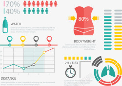 运动减肥数据图表素材