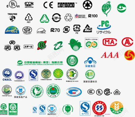环保标志设计食品产品标签图标图标