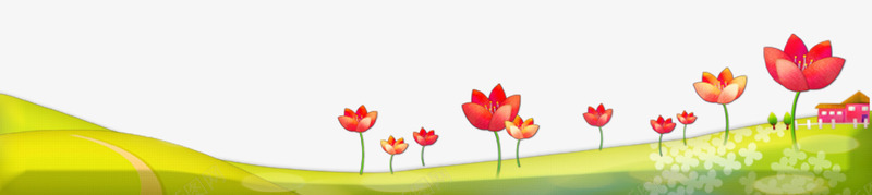 草原上的小红花psd免抠素材_88icon https://88icon.com 小红花 绿色草坪 草原