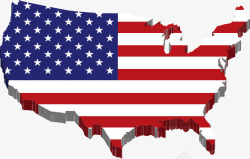 美国国旗地图素材