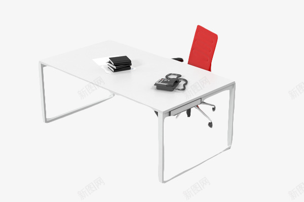 白红色桌椅png免抠素材_88icon https://88icon.com 家具 桌子 浅色桌子 白色桌子 老板桌