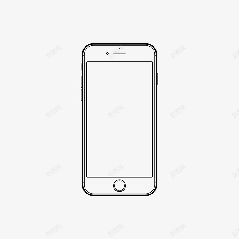 苹果手机黑白卡通矢量图eps免抠素材_88icon https://88icon.com 创意 可爱 手机 智能 电子产品 矢量图 科技 线条 苹果手机信号