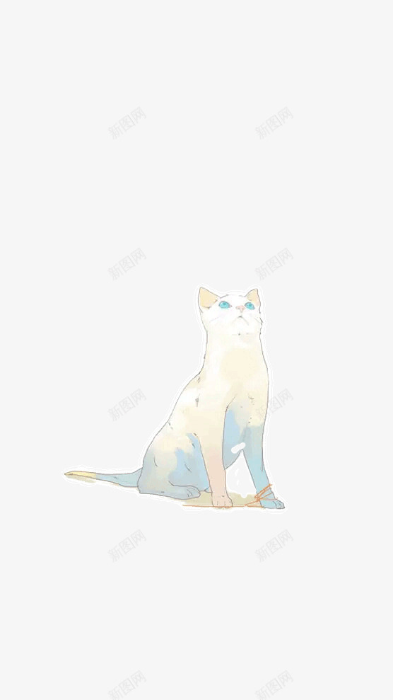 45度眺望远方的猫png免抠素材_88icon https://88icon.com 手绘 浅色 猫 眺望远方