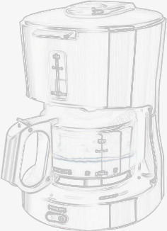 手绘咖啡机简易线条素材