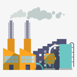 工业设计的卡通扁平化工厂建筑矢量图高清图片