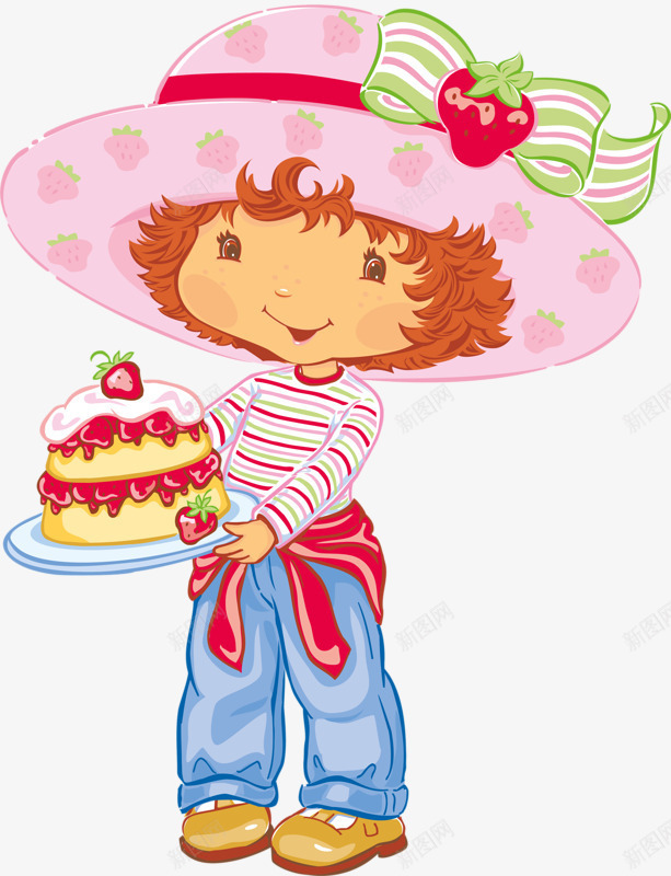 手捧蛋糕的小女孩png免抠素材_88icon https://88icon.com 女孩 帽子 草莓 蛋糕