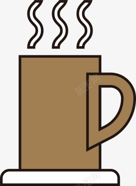 彩色圆点底纹卡通咖啡图标图标
