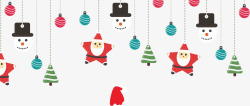吊挂装饰彩色圣诞装饰挂件插画高清图片