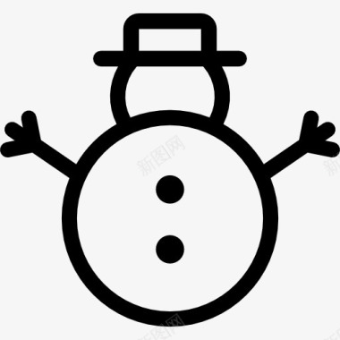 冬天的雪人雪人的围巾和帽子图标图标