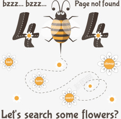 蜜蜂图案404错误矢量图素材