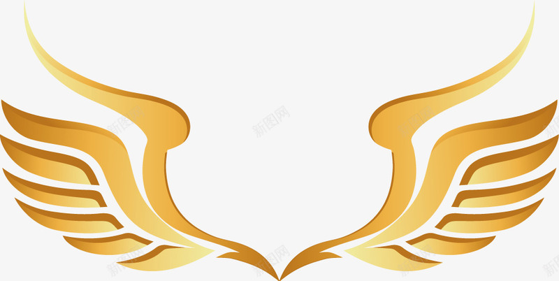 张开的翅膀矢量图ai免抠素材_88icon https://88icon.com 天使的翅膀 天使羽翼 矢量图 翅膀 金色翅膀