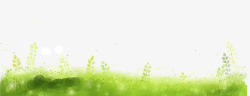 绿色手绘草地小草装饰边框素材