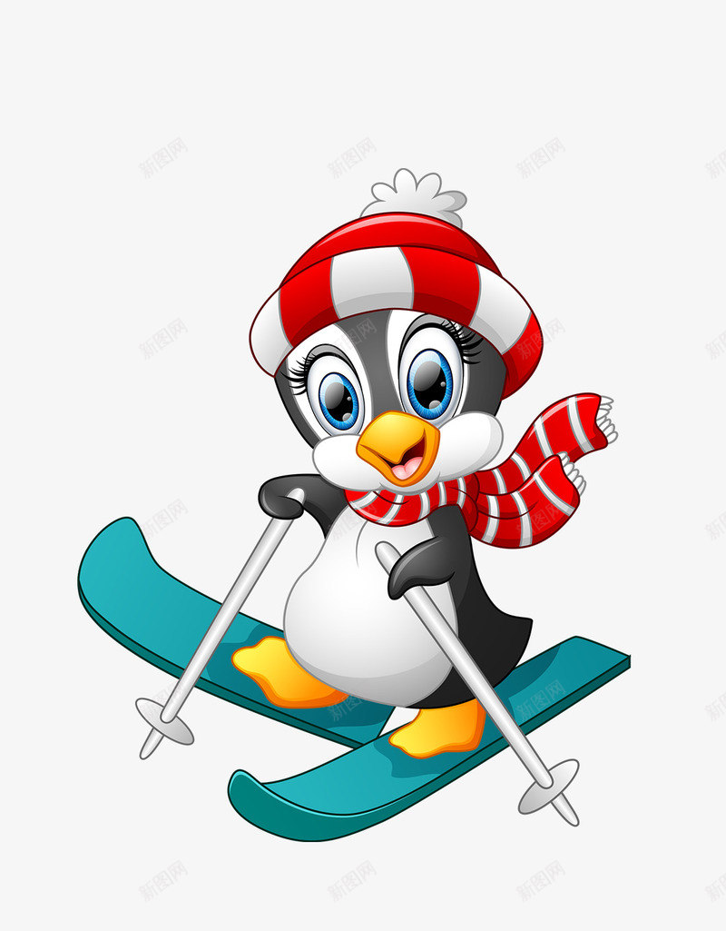 卡通手绘冬天滑雪的企鹅png免抠素材_88icon https://88icon.com 企鹅 冬天 冬季 卡通 围巾 彩色 手绘 滑雪 雪地