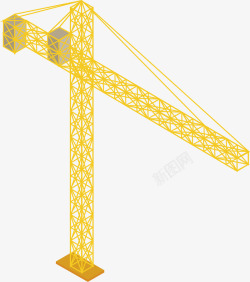 黄色塔吊素材
