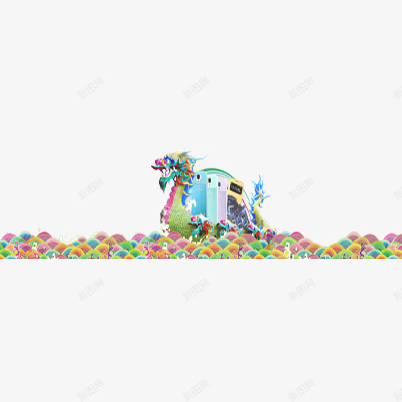 端午节赛龙舟psd免抠素材_88icon https://88icon.com 端午节赛龙舟