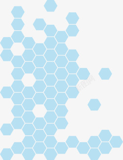 蓝色网格背景科技蜂巢图案矢量图高清图片