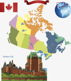 加拿大北美地图素材