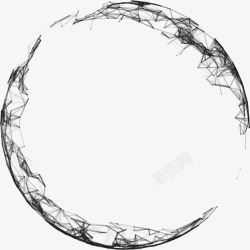 安谧黑色线条圆环矢量图高清图片
