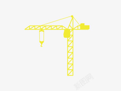 卡通建筑工地塔吊素材