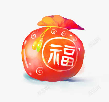 创意卡通福字福袋png免抠素材_88icon https://88icon.com 创意 卡通 福字 福袋 设计