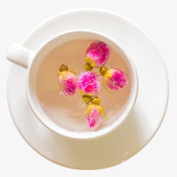 玫瑰花茶杯子里的花茶高清图片