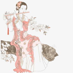 美女吹笛美人吹笛高清图片