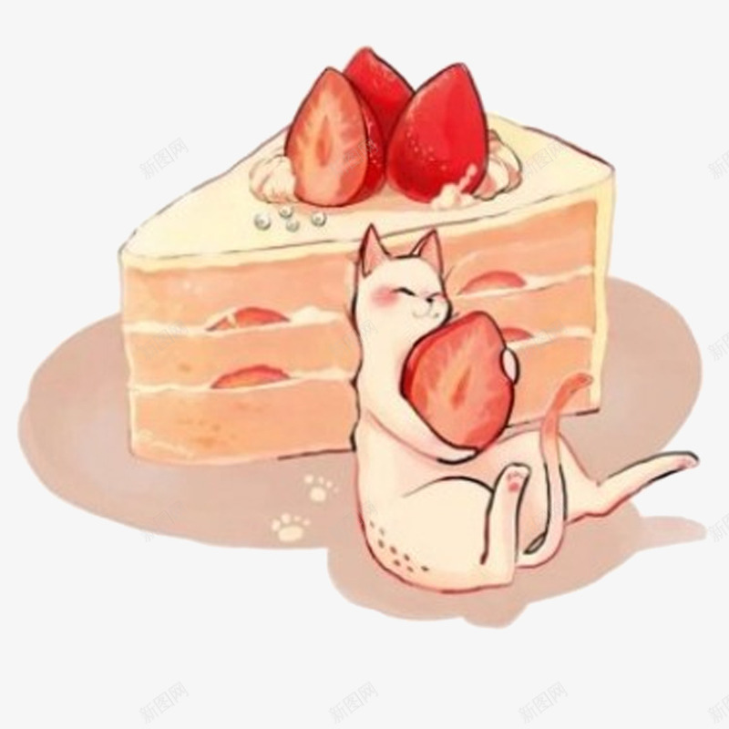 开心糕点png免抠素材_88icon https://88icon.com 夹层蛋糕 小猫 猫咪 甜品 甜点 糕点 草莓 随心所欲