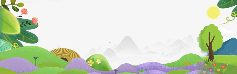 卡通创意春游踏青海报bannerpsd免抠素材_88icon https://88icon.com banner 创意设计 卡通 春游 海报 花朵 草地 踏青