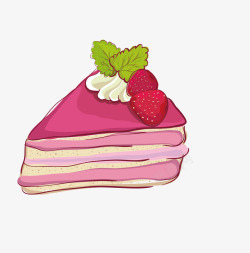 草莓三层蛋糕矢量图素材