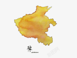 祖国山河河南省水墨地图高清图片