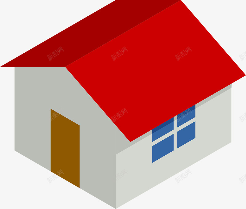 红色房顶的房子png免抠素材_88icon https://88icon.com 单间 屋顶 建筑 红色