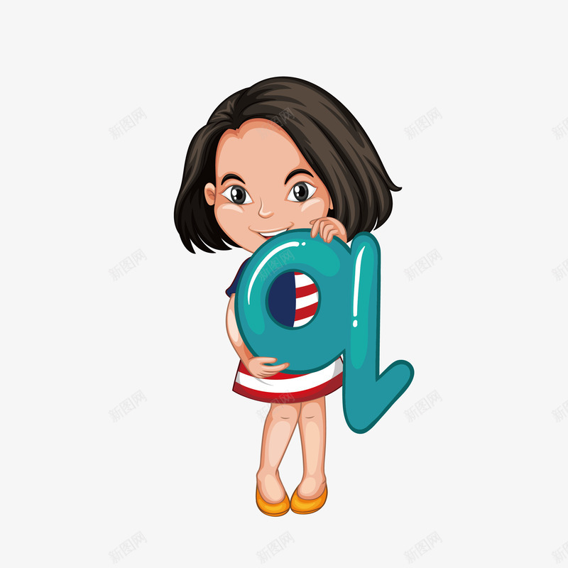 黑色头发美国女孩矢量图eps免抠素材_88icon https://88icon.com 卡通女孩 字母 字母Q 美国 美国女孩 黑色 黑色头发 矢量图