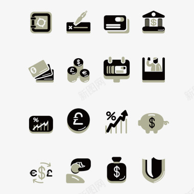 信用卡宣传册商务风格金融图标矢量图图标
