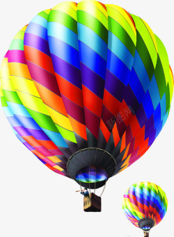 炫彩彩绘热气球装饰闪耀素材