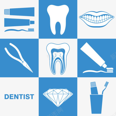 钻石与牙齿保健图标图标