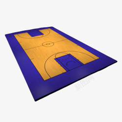 紫黄色篮球场地素材