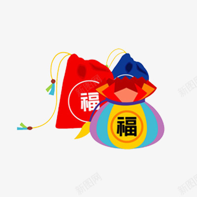 福字包装袋png免抠素材_88icon https://88icon.com 包装袋 福 福字 袋子