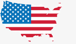 美国国旗花纹地图矢量图素材