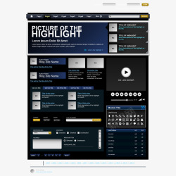 黑色网页模板黑色精美网页矢量图高清图片