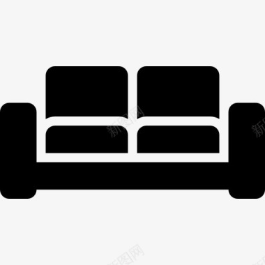 客厅电视柜客厅的黑色双人沙发图标图标