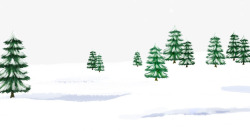 白色雪覆盖树场景雪地上的树高清图片