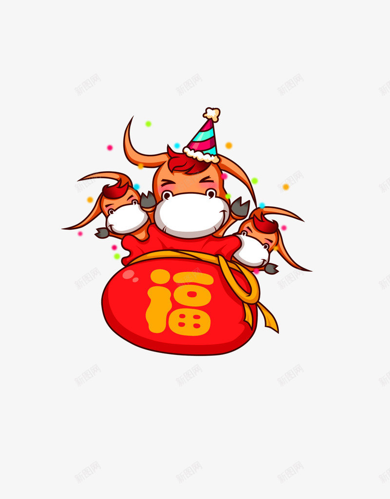 红色卡通福袋小马装饰图案png免抠素材_88icon https://88icon.com 免抠PNG 卡通 小马 福袋 红色 装饰图案