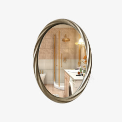 创意圆形浴室镜子素材