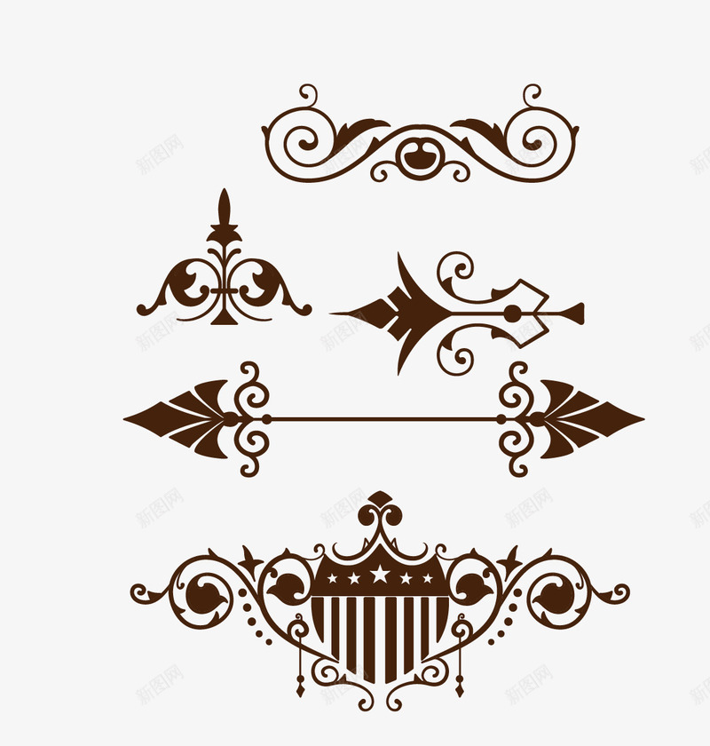 欧式花纹矢量图eps免抠素材_88icon https://88icon.com 欧式花纹 矢量底纹 箭头 矢量图