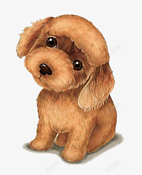 棕色小狗png免抠素材_88icon https://88icon.com 一只 卡通 可爱 小狗 棕色 毛发 耳朵 黑色