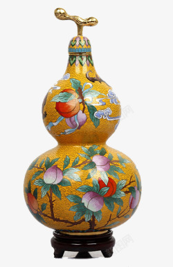 黄葫芦珐琅花瓶素材