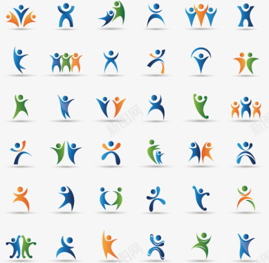 体育logo彩色健身体育图标图标