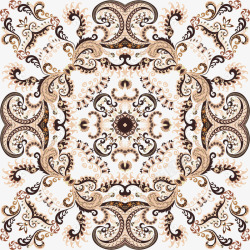 波斯地毯手绘花纹元素图矢量图高清图片